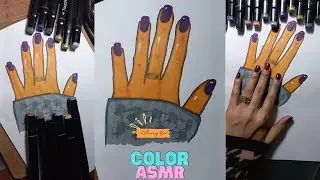 ASMR Marker Colouring video | Satisfying pages | Colouring Bae