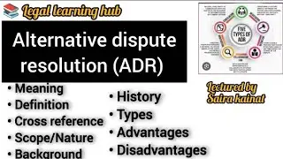 ADR | Alternative dispute resolution | History & development | scope advantage & disadvantage of ADR