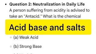 Acid base and salts MCQ on ncert science #ctet #ncert #ctetscience #pedagogy #science