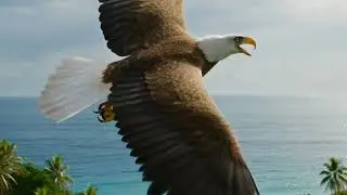 Eagle flying on USA. 