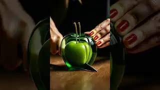 Satisfying Glass Apple Cut 🍏 | ASMR Hyperreal Short Visual Loop #satisfying  #glasscutting #asmr