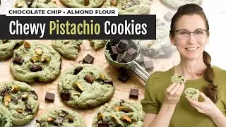 Pistachio Cookies with Chocolate Chips | Almond Flour | Gluten-Free Option