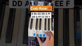 Crab Rave #crabrave Easy Piano Tutorial