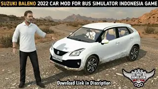 😍How To Download Suzuki Baleno Car Mod In Bus Simulator Indonesia | Bussid Suzuki Baleno Car Mod |
