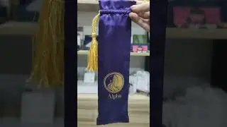 Custom Logo Hair Extensions Packaging Satin Drawstring Bag