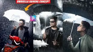 UMBRELLA RAINY CONCEPT - Photo Editing Tutorial in PicsArt - Taukeer Editz