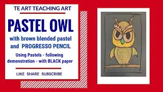 How to draw a PASTEL OWL with a blended technique and PROGRESSO PENCILS
