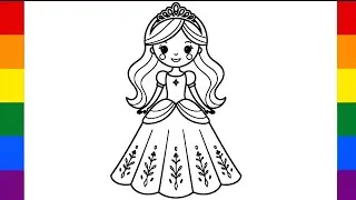 Princess drawing for kids and toddlers | Easy drawings for kids 