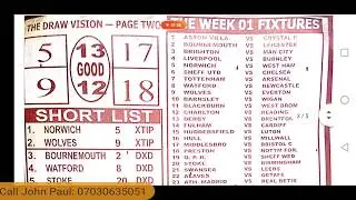 Week 52 Draw Vision Late News, Week 1, 2020 Pool Forecast PAPERS