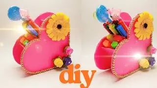 DIY Aesthetic 3D Pencil Box 🎀 | Easy Paper Desk Organizer