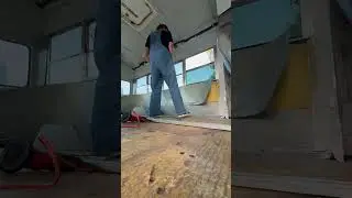 Converting a School Bus Ep 3: Removing metal flashing on walls #busconversion #skoolie #diy #howto