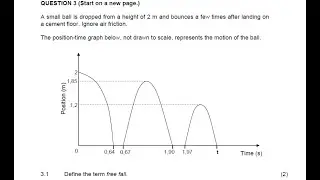 PS12 November 2020 Paper 1 Question 3 Projectile Motion