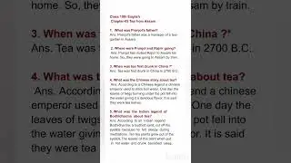 | Class 10 English | Ch-05 Tea From Assam(Question/Answer)#shortsyoutube