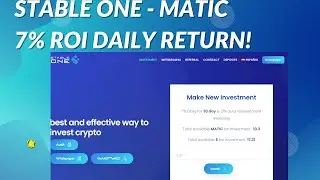 StableOne  in MATIC - 7% DAILY RETURN on FIRE!