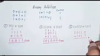 Binary addition | how to add two binary numbers @Electronic2. 
