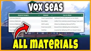 ALL MATERIALS LIST [VOX SEAS] - Roblox