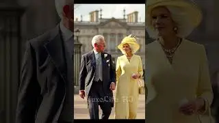 The King Charles walking with the Queen Camilla outside the Palace #love#couple#charles#camilla