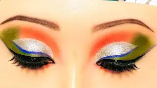 Indian flag eye makeup tutorial 🇮🇳#eyemakeuptutorial #15august @RCMakeover's