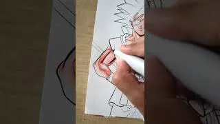 Drawing Goku with Arrtx Oros Markers! #shorts
