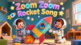 🚀 Zoom Zoom Rocket Song | Space Adventure 🌕⭐🛰️| Rainbow Rhyme House | Nursery Rhymes & Kids Songs