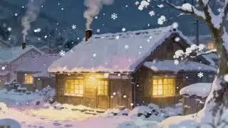 🎶 Cozy Winter Snowing Village ❄️ 3 Hour Ghibli Inspired Music for Focus, Study & Relax