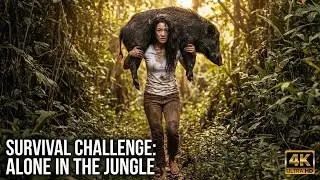 SURVIVAL Hunting Giant Wild Boar & Whole Roasted Pig MUKBANG! 🐗🔥