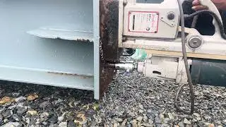 Drill new hole for column steel structure