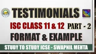 Testimonial Writing ISC class 11 & 12 | Directed Report Writing Format Testimonial from Employer