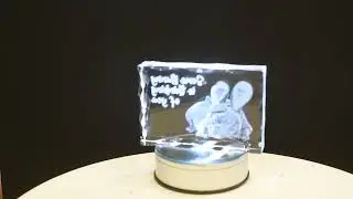 Diamond Cut Rectangle 3D Crystal &ndash; Custom Photo Engraving with Extra Sparkle