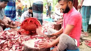 Cutting Experts Butcher In Cow meat Cutting Bangladesh. Amazing Cow Cutting Skills.