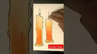 How to draw candle step by step. Easy candle drawing,colourful candle drawing #studiorangon #shorts