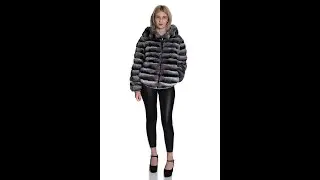 Reversible Hooded Chinchilla Fur Coat