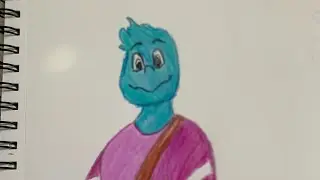 Wade from Elemental , drawing and realistic colouring .