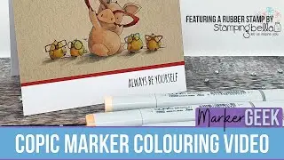 Copic Colouring on Kraft or Toned Tan Paper - Stamping Bella Petunia Rubber Stamp