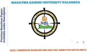 MAHATMA GANDHI UNIVERSITY B.Ed I SEMESTER BACKLOG EXAM FEE DATE FOR 2020-2021 ADMITTED BATCH  Satya
