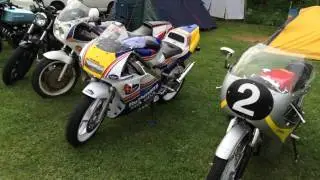 Vintage Japanese Motorcycle Club Scarborough weekend meet bikes on show