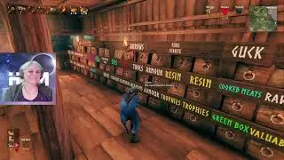 Heather in Valheim with JasonPlays, exploring the swamp crypts.