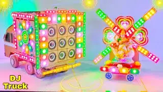 Mini Dj Truck Setup Loading at-home by Cardboard Making Dj truck and light |Dj Setup | dj wala dj