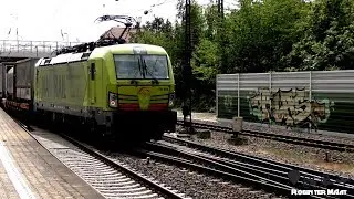 Cargo And ICE NEW S-Bahn  Trains at Mainz-Bischofsheim -- 4K --2 August 2019 - Germany