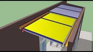 Cobertura de Policarbonato Retrátil MANUAL  e Perfis de aluminio Articulados - Polysolution
