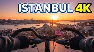 4K Sunset Cycling ASMR | Istanbul City Sounds for Focus & Relaxing Sleep | Episode 6