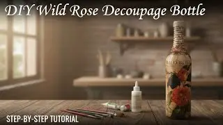 Wild Rose Decoupage Bottle | DIY Decorative Bottle Art 🌹✨