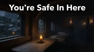 Hidden Mountain Watch Hut at Night | Rain Sounds & Candlelight Shelter