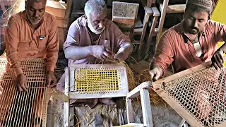 Artistic Technique of Weaving a chair | Beautifully Designed Nylon Rope Cot Weaving