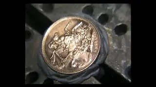 Carving a Gold Sovreign Coin