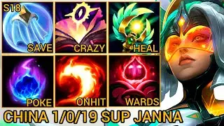 Janna Top 6 Support 1/0/19 - China Server Wild Rift Season 18 New Build Best Tier By Tiarty