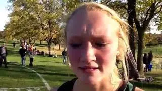 Jeff Blankman talks with Payton Sporrer of IKM/Mannning after State Qualifying Meet at Panora