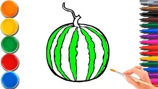 🍉Tasty and juicy WATERMELON. How to draw? Drawing is easy