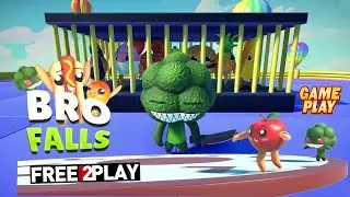 Bro Falls: Ultimate Showdown  Fall guys | Gameplay | PC Steam [ Free to Play ] multiplayer Game 2022