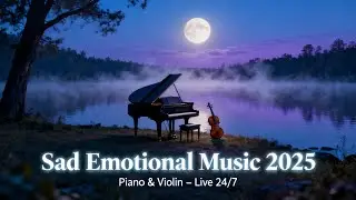 Heart Touching Sad Music 💔 Piano & Violin 🎹🎻 | Relaxing Emotional Live 24/7 (2025)